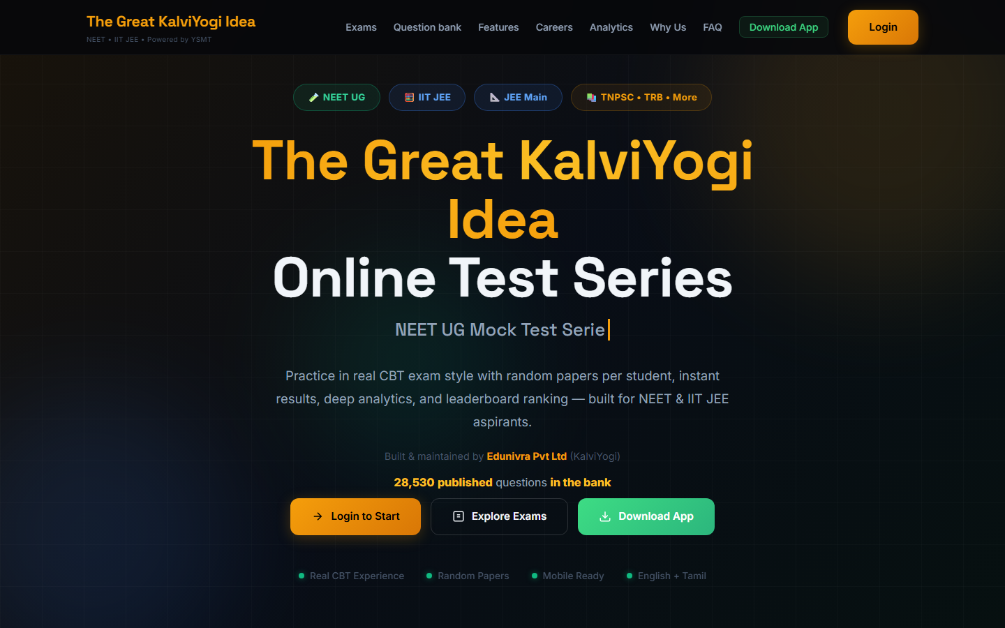 Kalviyogi TRB original website preview